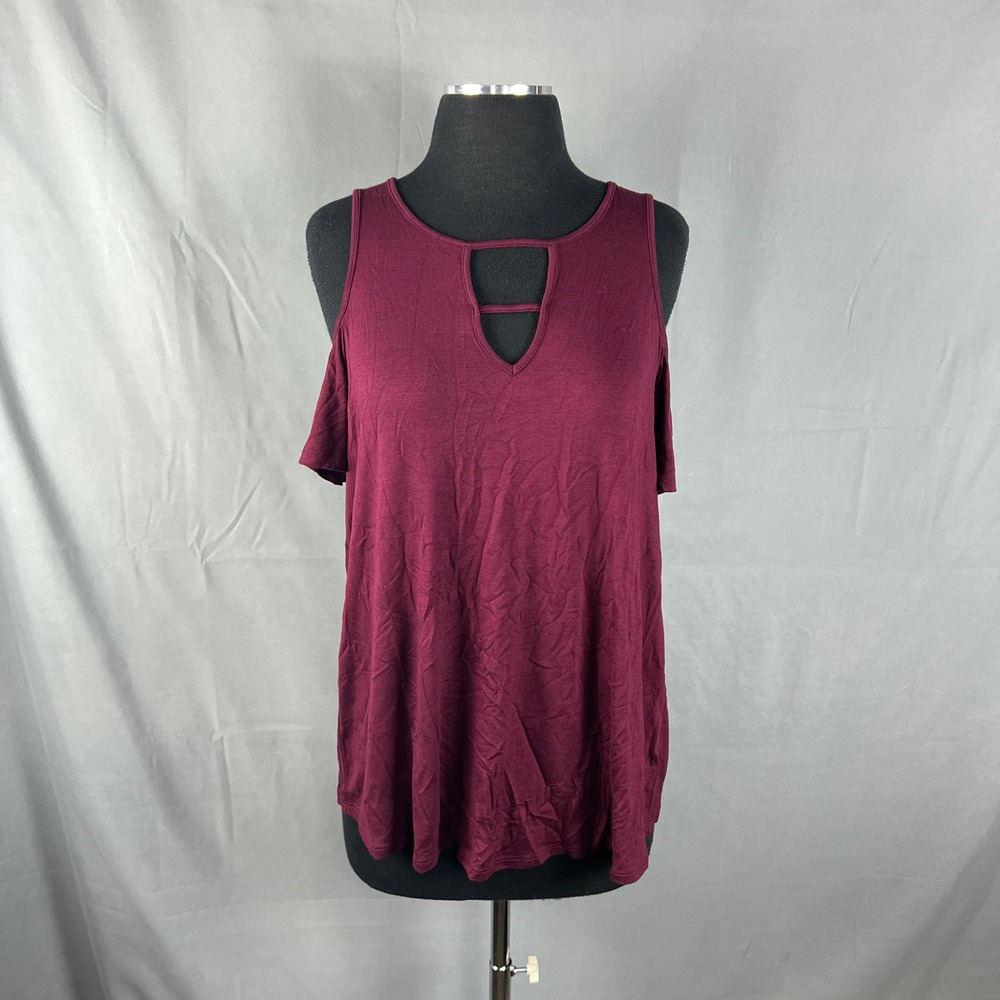 Set Of 2 Pink Republic Cold Shoulder Top Womens Large Multicolor Rayon Stretch